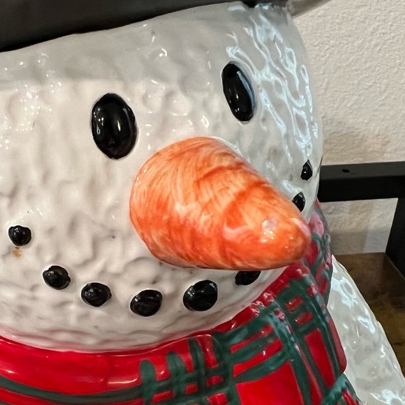 Large Snowman “Let It Snow!” Porcelain Cookie Jar - Picture 7 of 7